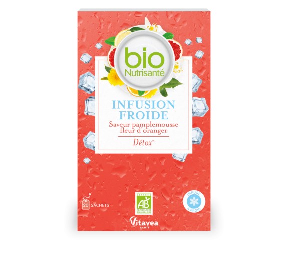 Infusion froide détox saveur pamplemousse-fleur d'oranger bio Vitavea -  boite de 20 sachets - image 1