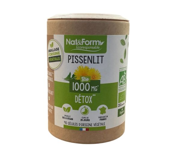 Pissenlit bio Détox Nat&Form - pot 90 gélules