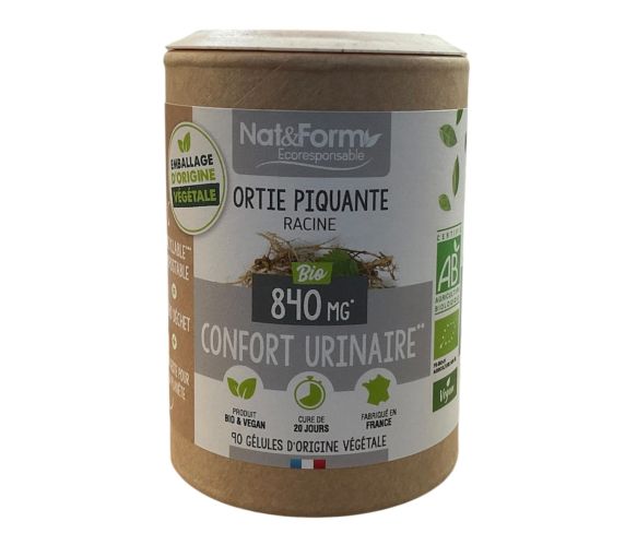Racine d'ortie piquante bio Confort urinaire Nat&Form - pot de 90 gélules
