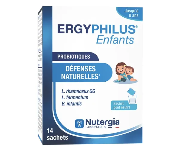 Ergyphilus enfants Probiotiques Défenses naturelles Nutergia - boite de 14 sachets de 2g