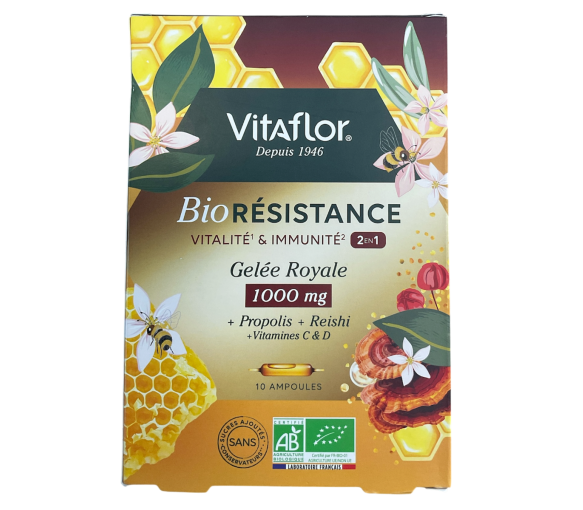 Bio résistance vitalité & immunité 2en1 Vitaflor - boite de 10 ampoules de 10ml - image 1