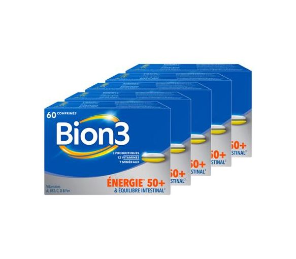 Bion 3 Energie 50+ et équilibre intestinal - boite de 60 comprimés (lot de 5) - image 1