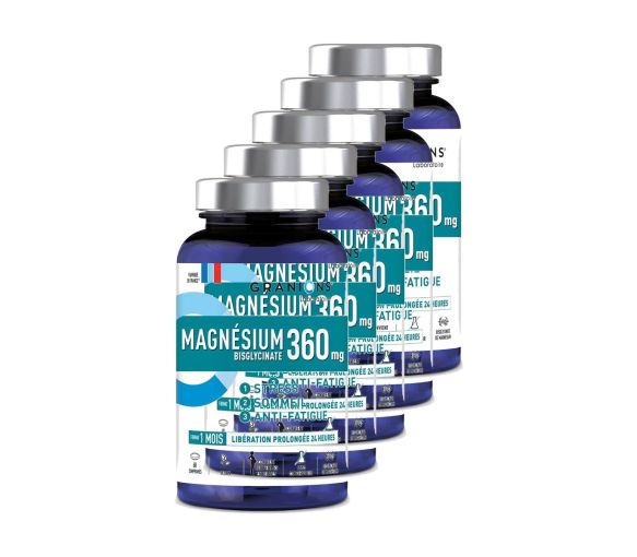 Magnésium bisglycinate 360 mg Granions - boîte de 60 comprimés (lot de 5) - image 1