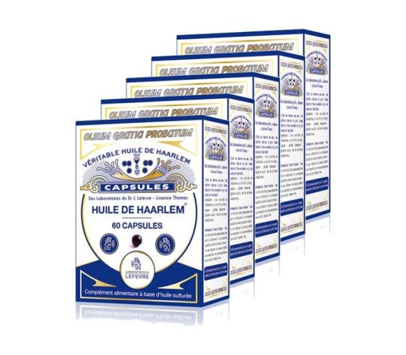 Huile de haarlem - boite de 60 capsules originales (lot de 5)