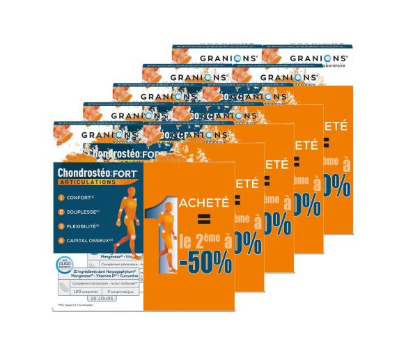 Chondrosteo + fort articulations Granions - offre 2x120 comprimés (lot de 5)