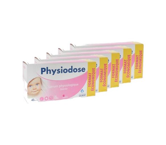 Physiodose sérum physiologique stérile Gilbert - boite de 40 unidoses de 5 ml (lot de 5)