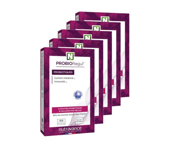 ProbioRegul probiotiques Nutravance - boîte de 60 gélules (lot de 5)