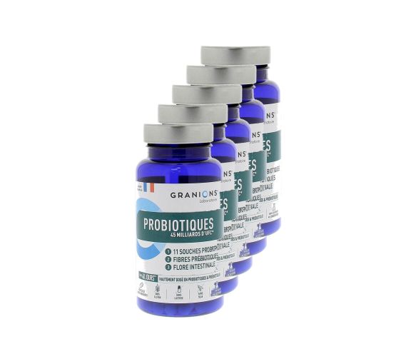 Probiotiques 45 milliards d'UFC Granions - boîte de 40 gélules gastro-résistantes (lot de 5) - image 1