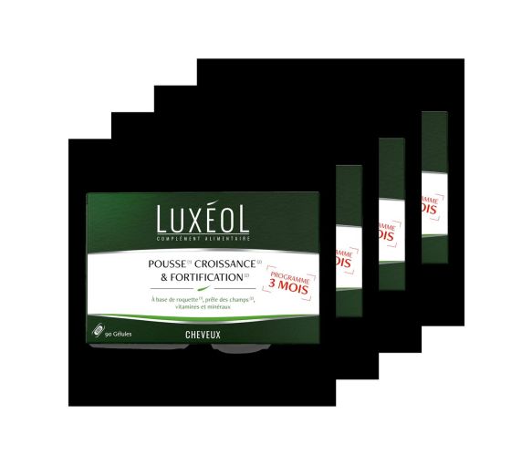 Pousse croissance & fortification Programme 3 mois Luxéol - boîte de 90 gélules (lot de 4)