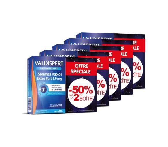 Mélatonine 1,9mg Valdispert - lot de 2 boîtes de 40 comprimés orodispersibles (lot de 5) - image 1