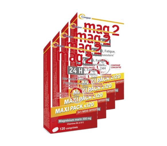 Mag 2 24h Magnésium marin Cooper - boite de 120 comprimés (lot de 4) - image 1