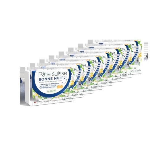 Pâte suisse bonne nuit Lehning - boite de 40 pastilles (lot de 8)