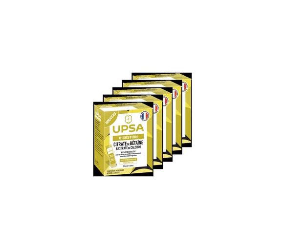 Digestion Citrate de bétaïne & Citrate de calcium Upsa - boîte de 10 sachet-doses (lot de 5)
