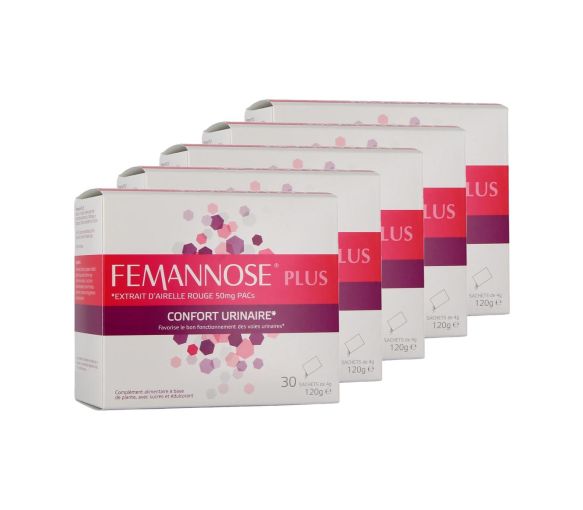 Femannose Plus confort urinaire Melisana Pharma - boite de 30 sachets de 4g (lot de 5)