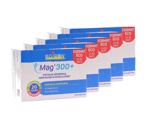 Magnésium 300+ comprimé Boiron - boîte de 160 comprimés (lot de 5) - image 1