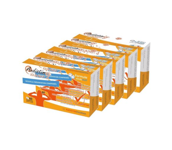 Audistim jour nuit AudistimPharma - boite de 60 comprimés pelliculés sécables (lot de 5)