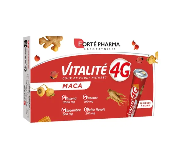Vitalité 4G MACA Forté Pharma - boite de 10 doses à boire