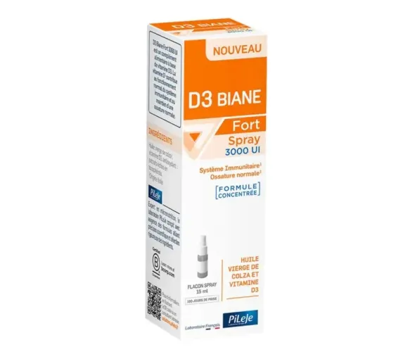 D3 Biane fort spray 3000ui Pileje - flacon spray de 15ml