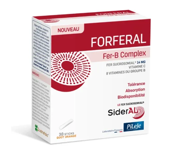 Forferal Fer-B complex Pileje - boite de 30 sticks goût orange