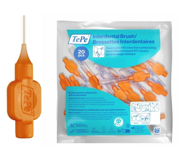 Brossettes interdentaires originales orange taille 1 (0,45mm) TePe - 20 brossettes - image 1