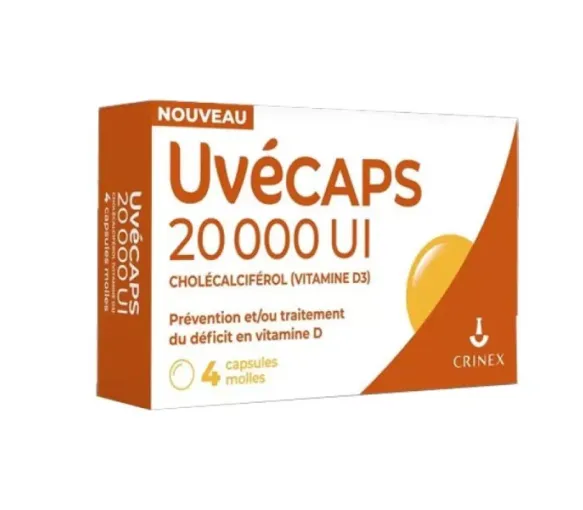 Uvécaps 20 000 UI Crinex - boite de 4 capsules molles