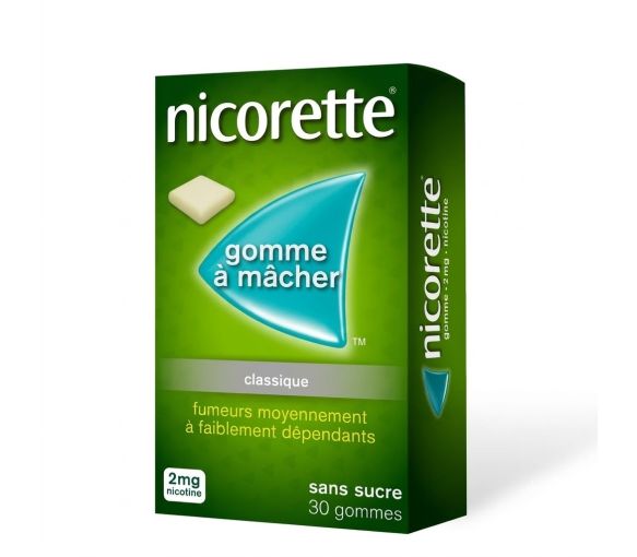 Nicorette 2mg sans sucre gomme à mâcher - boite de 30 gommes - image 1