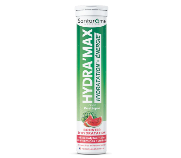 Hydra'max solution d'hydratation arôme pastèque Santarome - 20 pastilles effervescentes - image 1