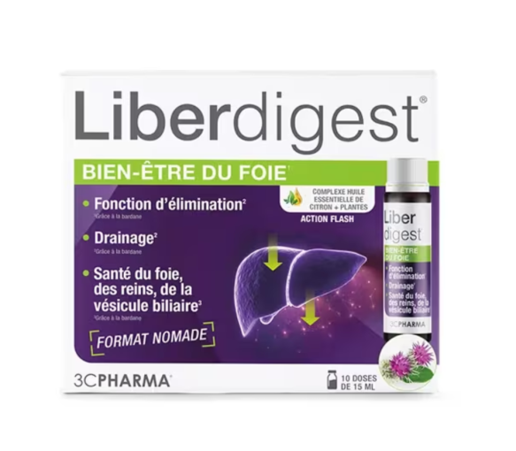 Liberdigest bien-être du foie 3C Pharma - boite de 10 doses de 15ml - image 1