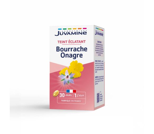Bourrache Onagre Teint Éclatant Juvamine - boîte de 30 capsules - image 1