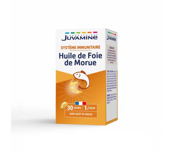 Huile de Foie de Morue Défenses Immunitaires Juvamine - boîte de 30 gélules - image 1