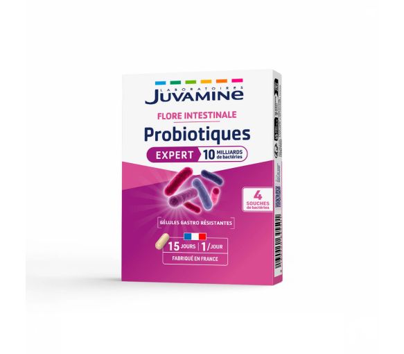 Probiotiques équilibre flore intestinale Juvamine - boîte de 15 gélules - image 1