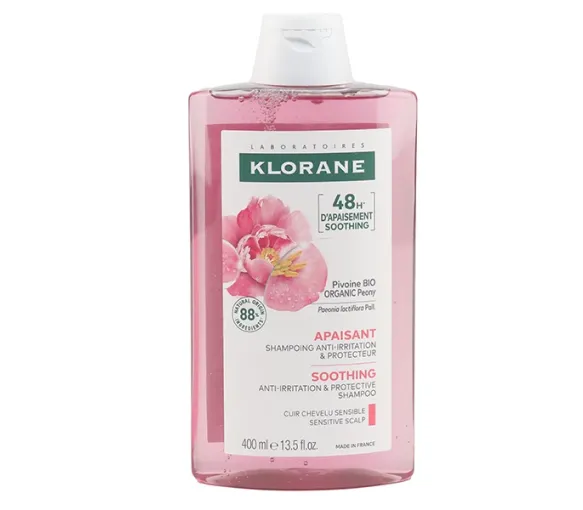 Shampooing apaisant & anti-irritant à la pivoine bio Klorane – 400 ml