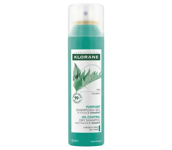 Shampooing sec à l'Ortie purifiant cheveux gras Klorane - Spray de 150ml