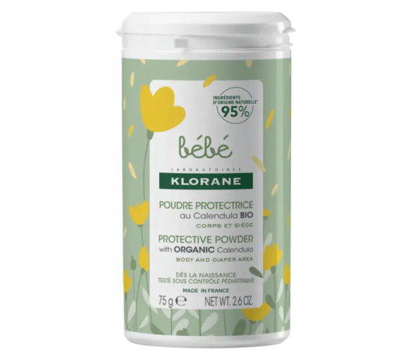 Poudre protectrice au calendula bio bébé Klorane - pot de 75g