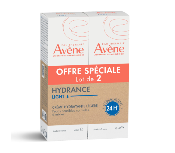 Hydrance light crème hydratante légère Avène - lot de 2 tubes de 40ml