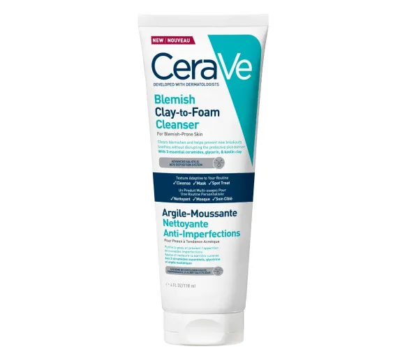 Argile-Moussante nettoyante anti-imperfections CeraVe - tube de 118ml