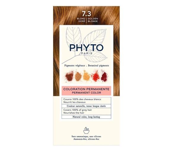 Coloration permanente 7.3 blond doré Phyto - lait révélateur et crème colorante de 50ml - image 1