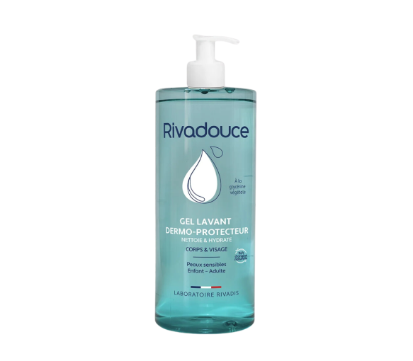Gel lavant dermo-protecteur peaux sensibles Rivadouce - flacon-pompe de 1L - image 1