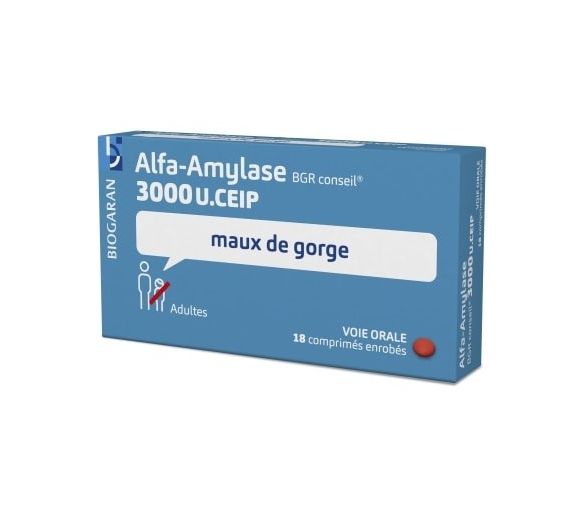Alfa-amylase Biogaran – 18 comprimés - image 1