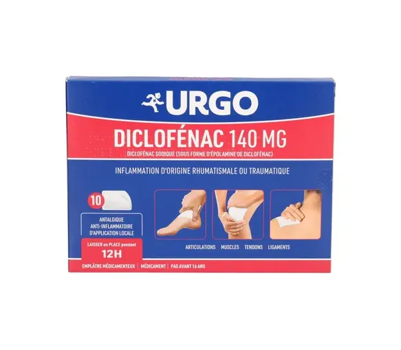 Diclofénac 140 mg anti-inflammatoire Urgo – 10 emplâtres médicamenteux - image 1