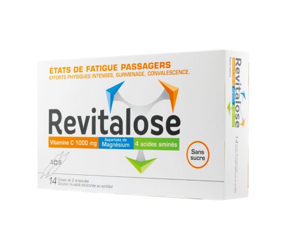 Revitalose ampoule sans sucre états de fatigue passager – 14 ampoules - image 1