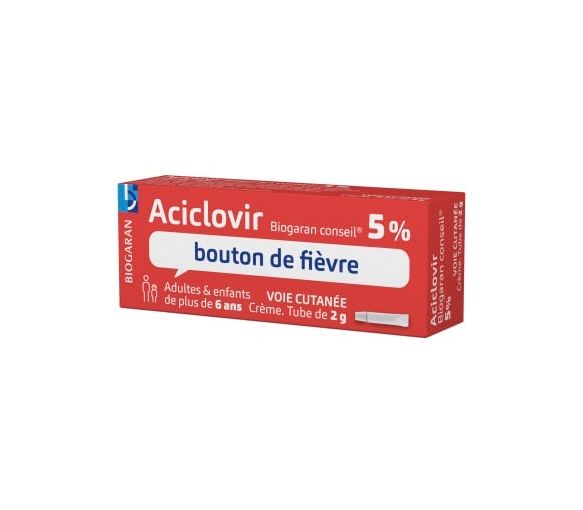 Aciclovir Biogaran conseil 5% crème - tube de 2 g