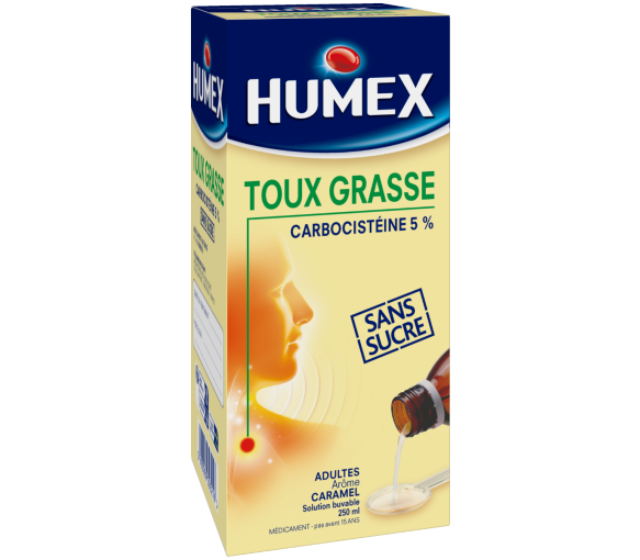 Humex expectorant adultes 5% sans sucre – 250 ml - image 1