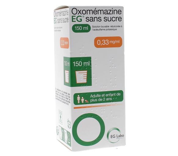 Oxomémazine EG sans sucre sirop antitussif EG Labo - flacon de 150ml - image 1
