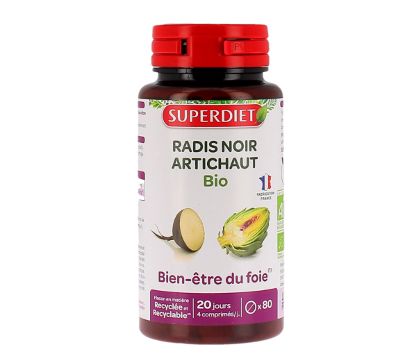 Radis noir et artichaut Bio Super Diet - pot de 80 comprimés - image 1