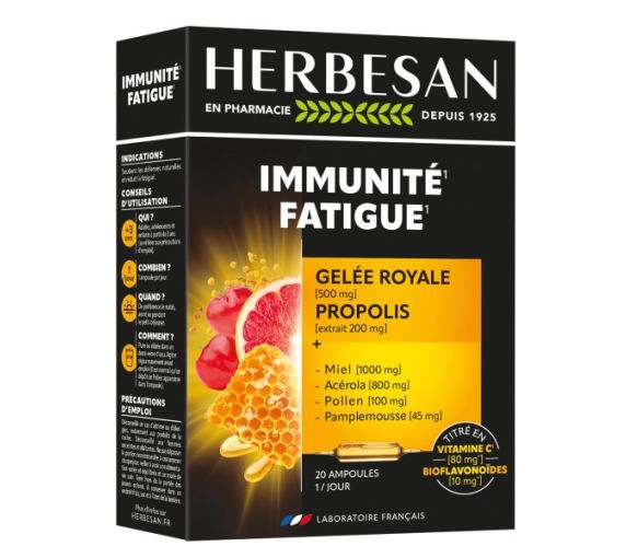 Immunité Fatigue Herbesan - boite de 20 ampoules - image 1