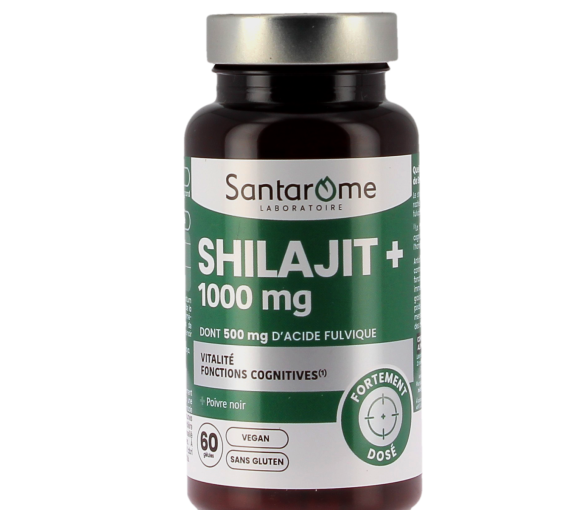 Shilajit+ 1000mg dont 500mg d'acide fulvique Santarome - pot de 60 gélules - image 1