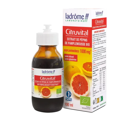 Citruvital extrait de pépins de Pamplemousse bio Ladrôme - flacon-pipette de 50ml