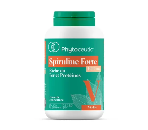 Spiruline forte 1000 mg Phytoceutic – 100 comprimés