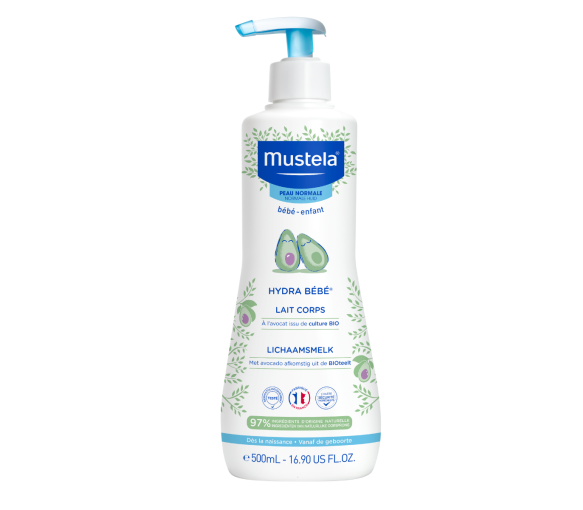 Hydra bébé lait corps peau normale Mustela - flacon-pompe de 500 ml - image 1